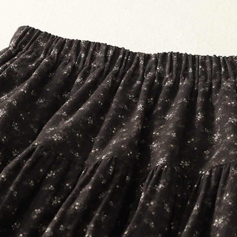 Buddha Stones Spring Vintage Brown Ditsy Floral Women's Skirts - image 8