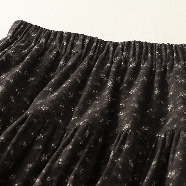 Buddha Stones Spring Vintage Brown Ditsy Floral Women's Skirts - image 8