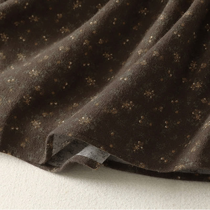 Buddha Stones Spring Vintage Brown Ditsy Floral Women's Skirts - image 4