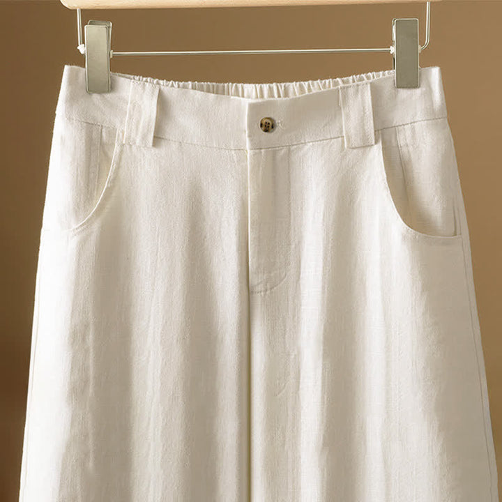 Buddha Stones Summer Minimalist Button-Up Solid Women's Harem Pants With Pockets - image 10
