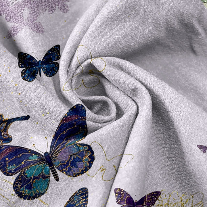 Buddha Stones Pure Cotton Bohemian Butterfly Floral Pattern Women's Elastic Waist Pants With Pockets - image 2