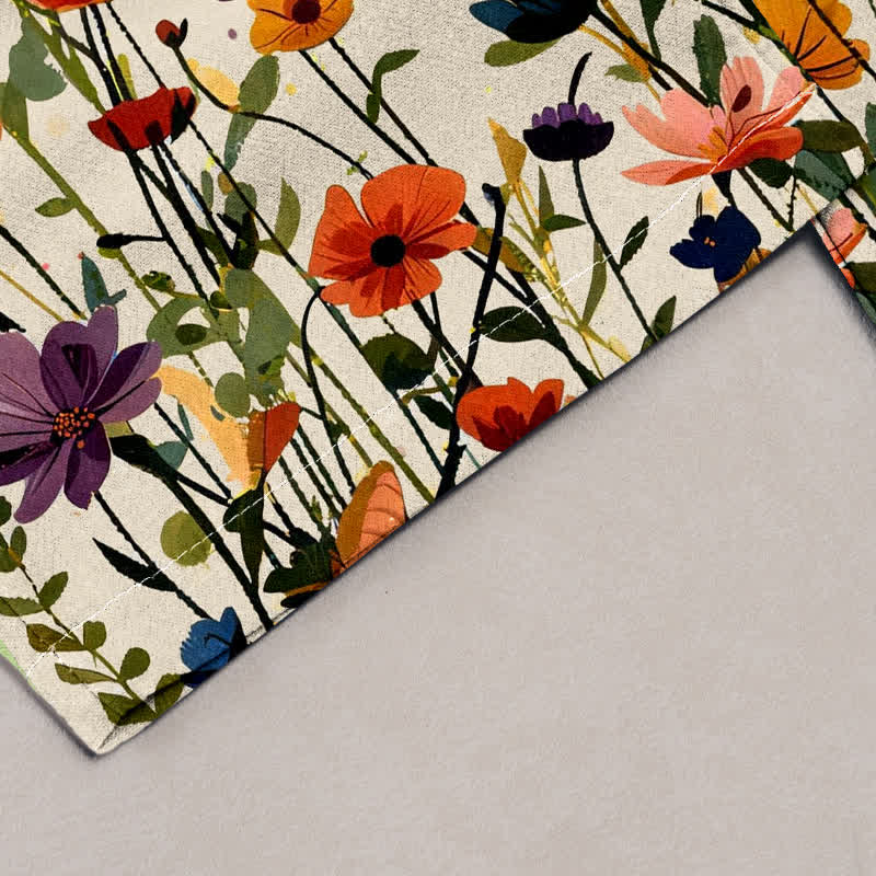 Buddha Stones Pure Cotton Bohemian Floral Butterfly Pattern Women's Elastic Waist Pants With Pockets - image 1