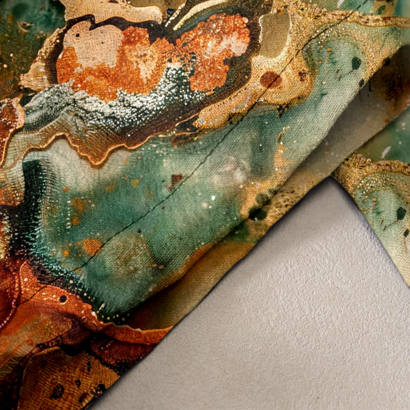 Buddha Stones Cotton Marble Wave Pattern Women's Elastic Waist Pants With Pockets - image 2