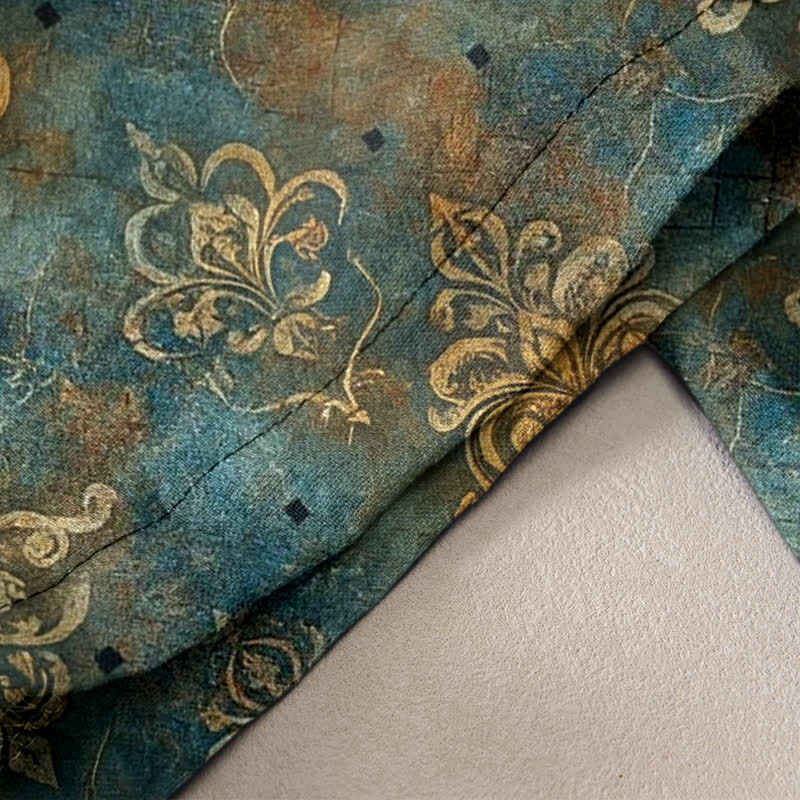 Buddha Stones Vintage Damask Print Women's Elastic Waist Pants With Pockets - image 2