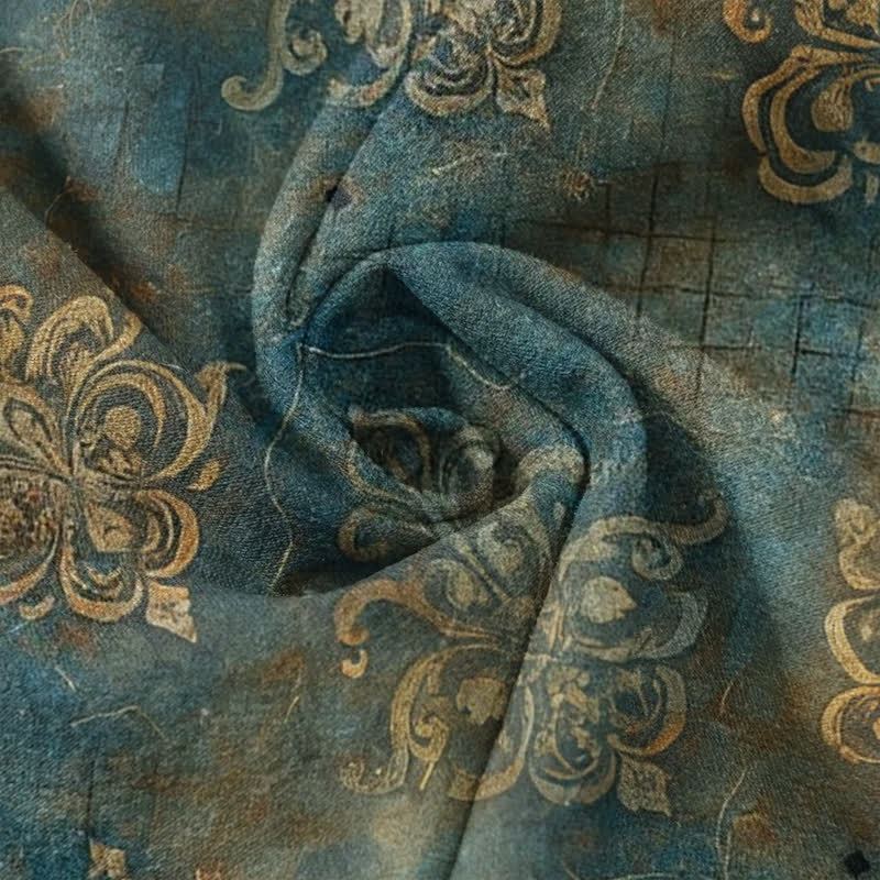 Buddha Stones Vintage Damask Print Women's Elastic Waist Pants With Pockets - image 3