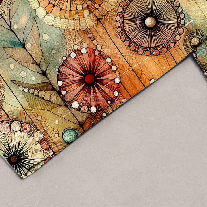Buddha Stones Pure Cotton Gold Mandala Pattern Women's Elastic Waist Pants With Pockets - image 3