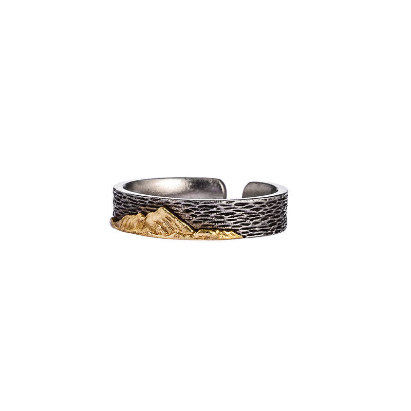 Buddha Stones Mount Everest Garuda Copper Adjustable Wisdom Ring - Mount Everest Pattern - image 1
