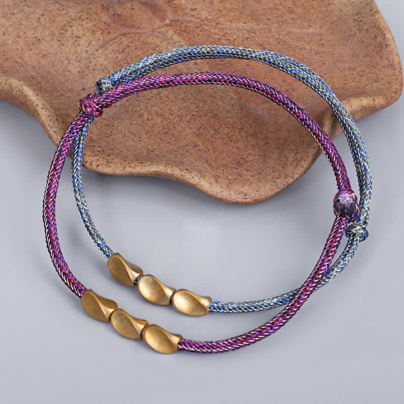 Buddha Stones Multiple Colors String Golden Copper Beads Balance Bracelet - image 13