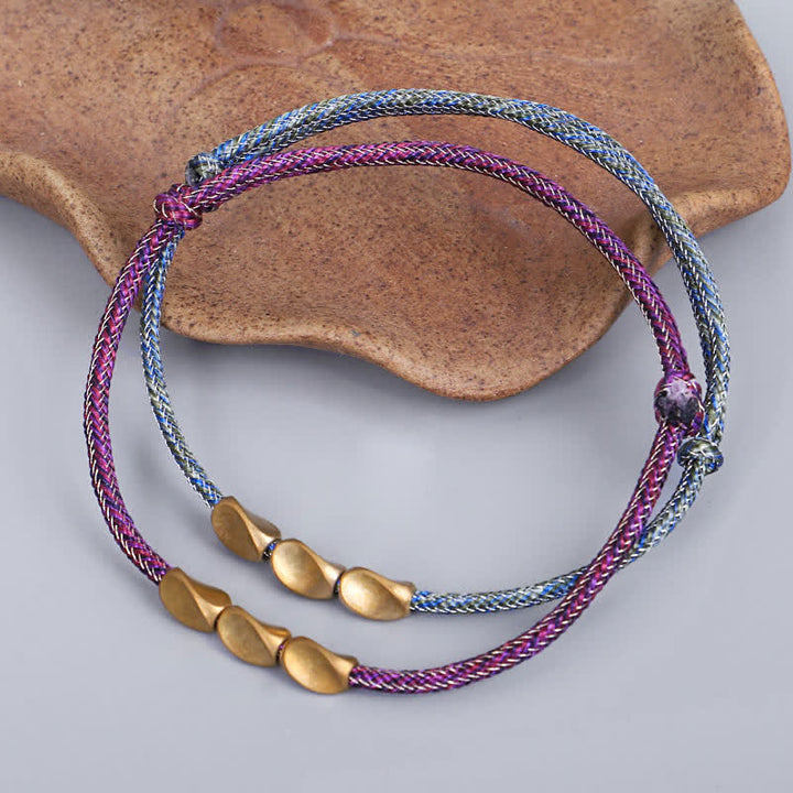 Buddha Stones Multiple Colors String Golden Copper Beads Balance Bracelet - image 13