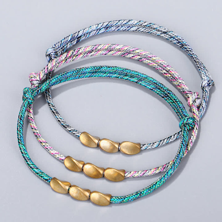 Buddha Stones Multiple Colors String Golden Copper Beads Balance Bracelet - image 14