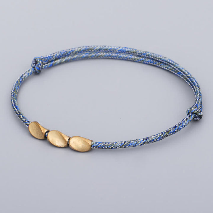 Buddha Stones Multiple Colors String Golden Copper Beads Balance Bracelet - image 12