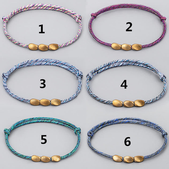 Buddha Stones Multiple Colors String Golden Copper Beads Balance Bracelet - image 15