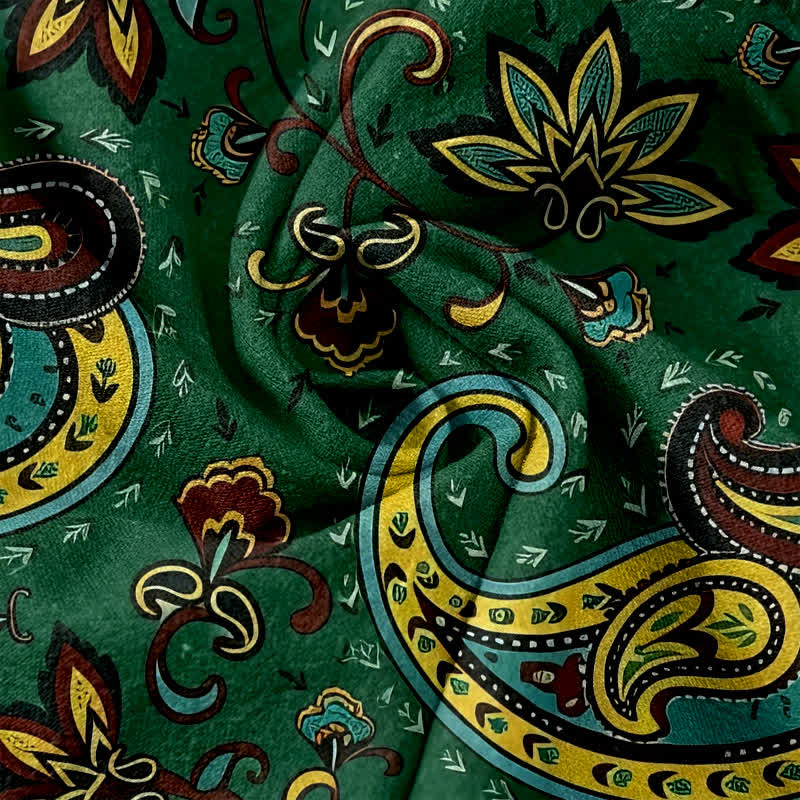 Buddha Stones Pure Cotton Paisley Floral Pattern Women's Elastic Waist Harem Pants With Pockets - image 2