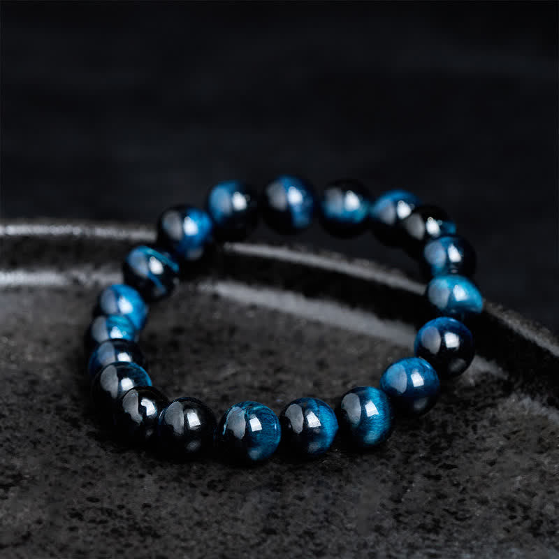 Buddha Stones Natural Blue Tiger's Eye Bead Protection Bracelet - image 2