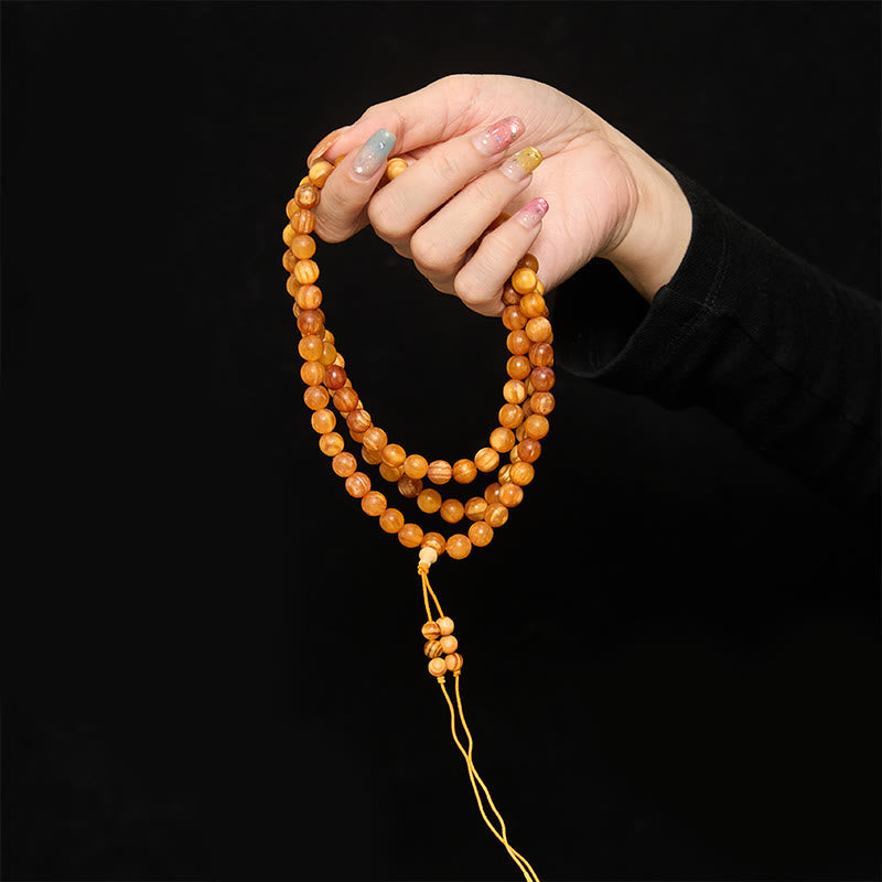 Buddha Stones 108 Beads Resin-Rich Pine Wood Calm Energy Mala - image 4