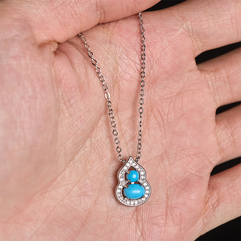 Buddha Stones Natural Turquoise Gourd Wisdom Necklace - image 6