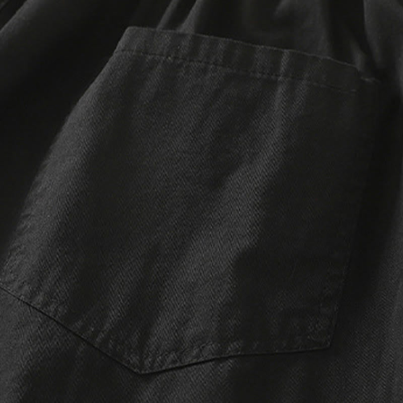 Buddha Stones Summer Casual Elastic Waist Solid Women's Tapered Pants With Pockets - image 7