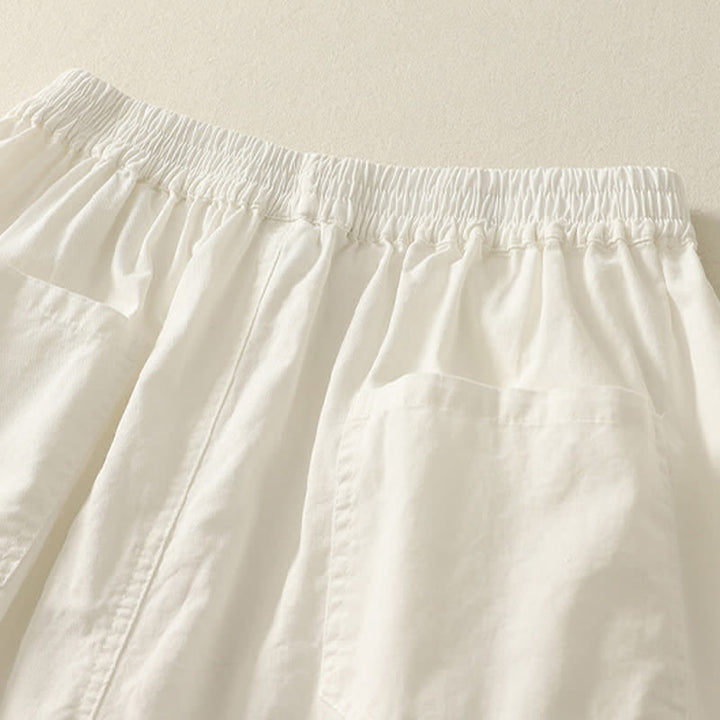 Buddha Stones Summer Casual Elastic Waist Solid Women's Tapered Pants With Pockets - image 16