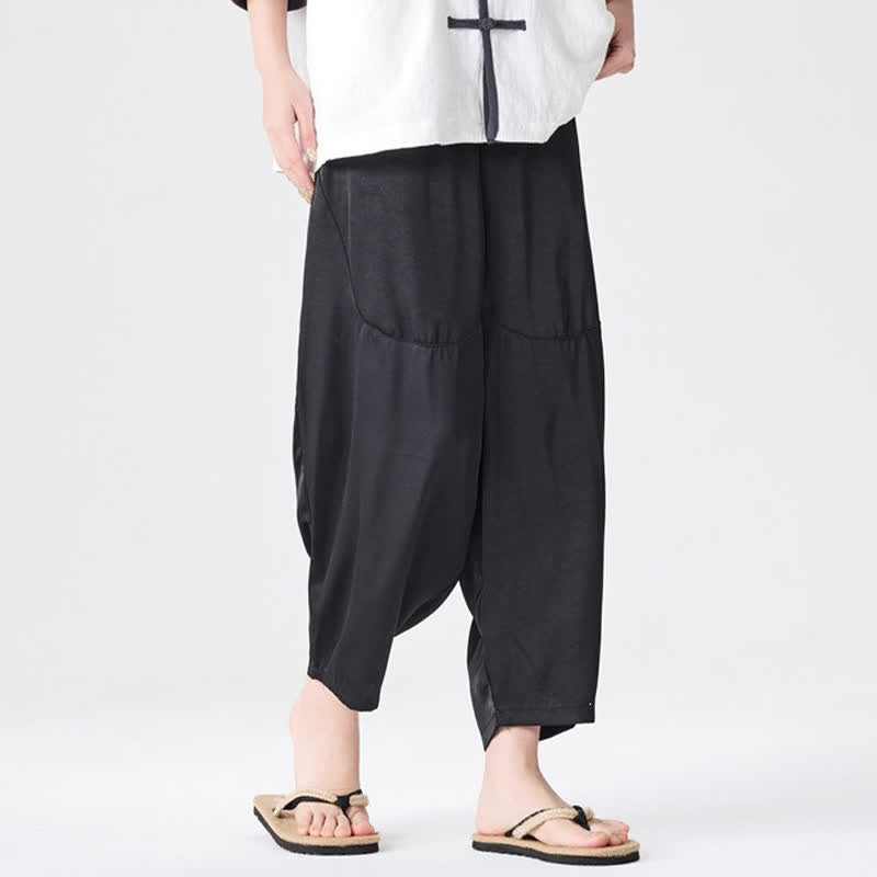 Buddha Stones Summer Casual Patch Pocket Solid Men's Harem Pants With Pockets - image 24