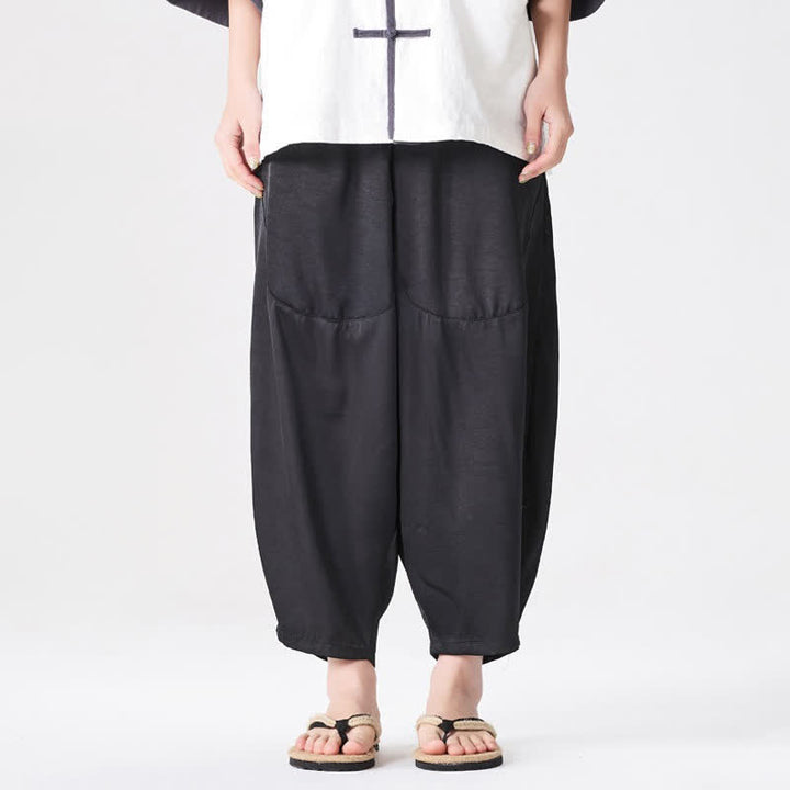 Buddha Stones Summer Casual Patch Pocket Solid Men's Harem Pants With Pockets - image 21