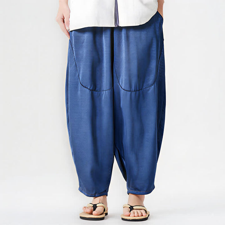 Buddha Stones Summer Casual Patch Pocket Solid Men's Harem Pants With Pockets - image 1