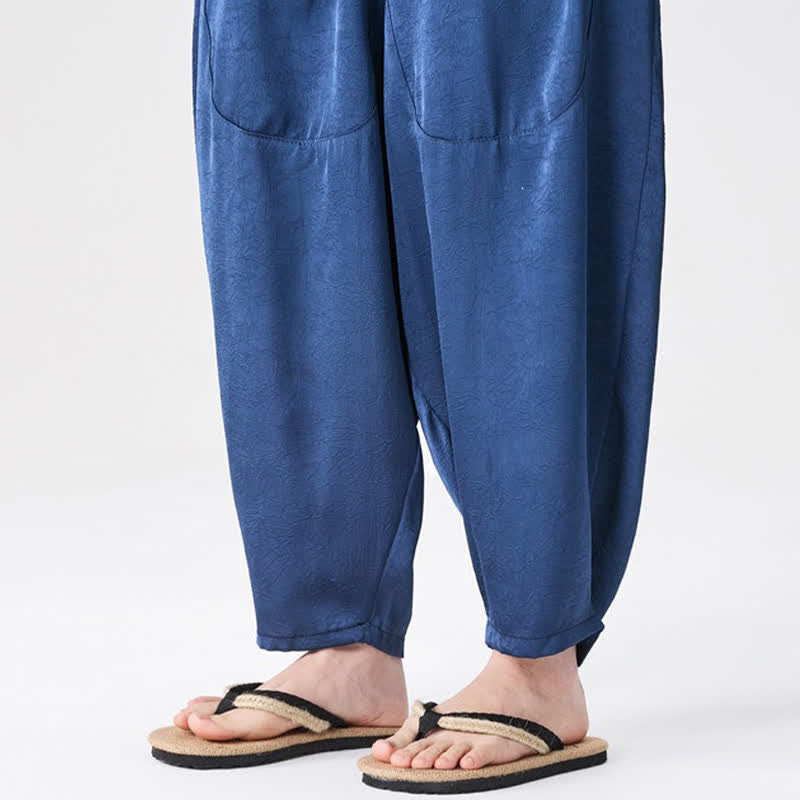 Buddha Stones Summer Casual Patch Pocket Solid Men's Harem Pants With Pockets - image 11