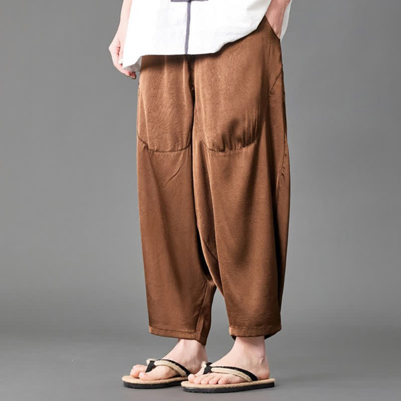 Buddha Stones Summer Casual Patch Pocket Solid Men's Harem Pants With Pockets - Peru - US/UK/AU46，EU56 (5XL) - image 13