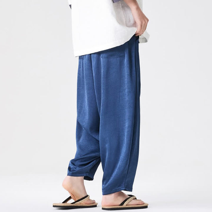 Buddha Stones Summer Casual Patch Pocket Solid Men's Harem Pants With Pockets - image 2