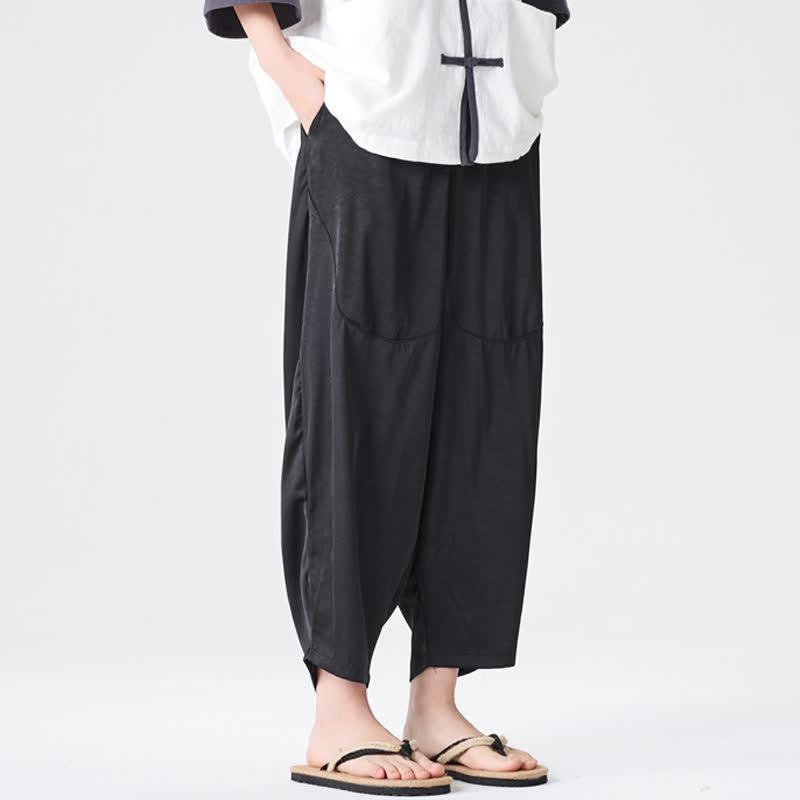 Buddha Stones Summer Casual Patch Pocket Solid Men's Harem Pants With Pockets - image 22