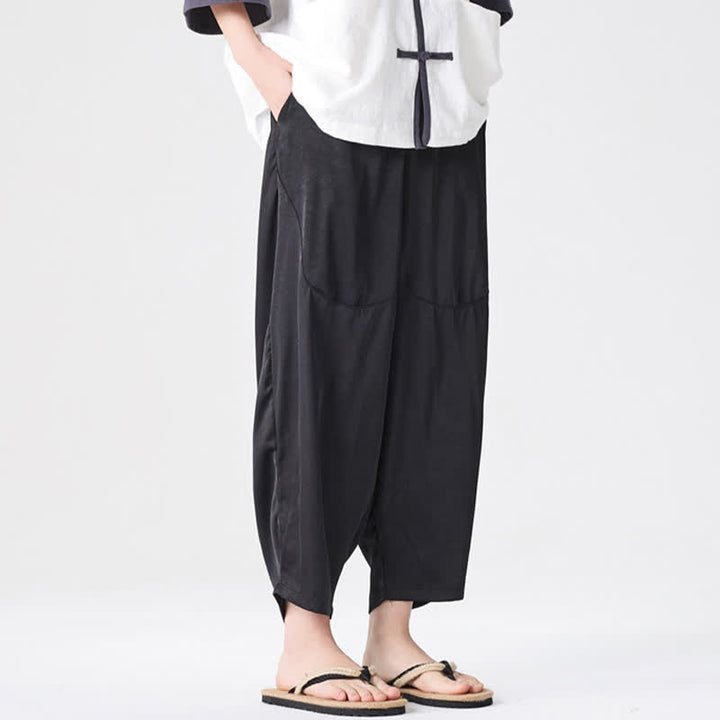 Buddha Stones Summer Casual Patch Pocket Solid Men's Harem Pants With Pockets - image 22