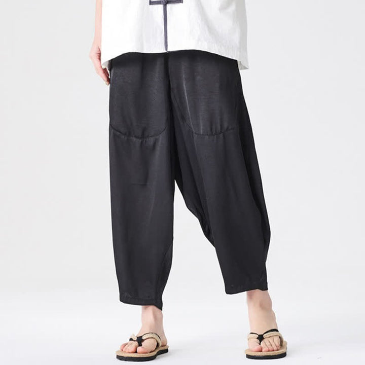 Buddha Stones Summer Casual Patch Pocket Solid Men's Harem Pants With Pockets - image 26