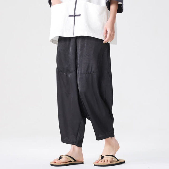 Buddha Stones Summer Casual Patch Pocket Solid Men's Harem Pants With Pockets - image 28