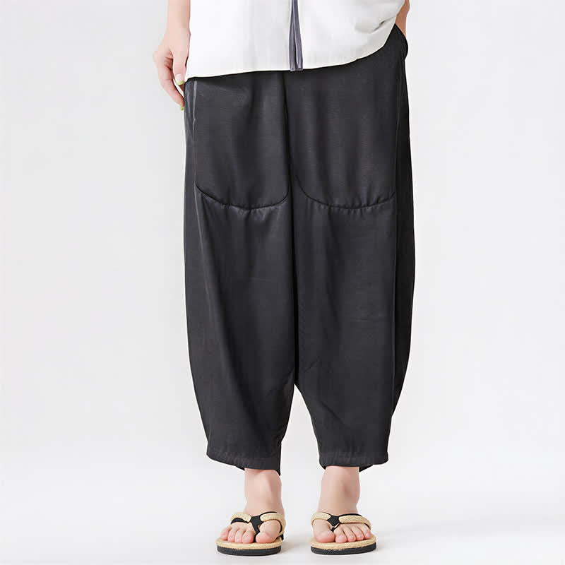 Buddha Stones Summer Casual Patch Pocket Solid Men's Harem Pants With Pockets - image 25