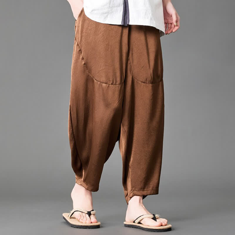 Buddha Stones Summer Casual Patch Pocket Solid Men's Harem Pants With Pockets - image 17