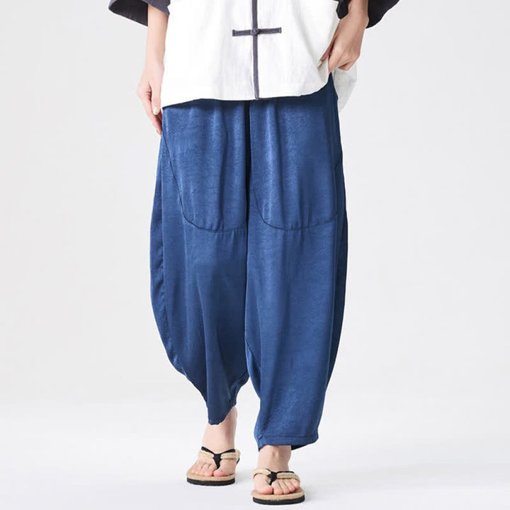 Buddha Stones Summer Casual Patch Pocket Solid Men's Harem Pants With Pockets - image 4