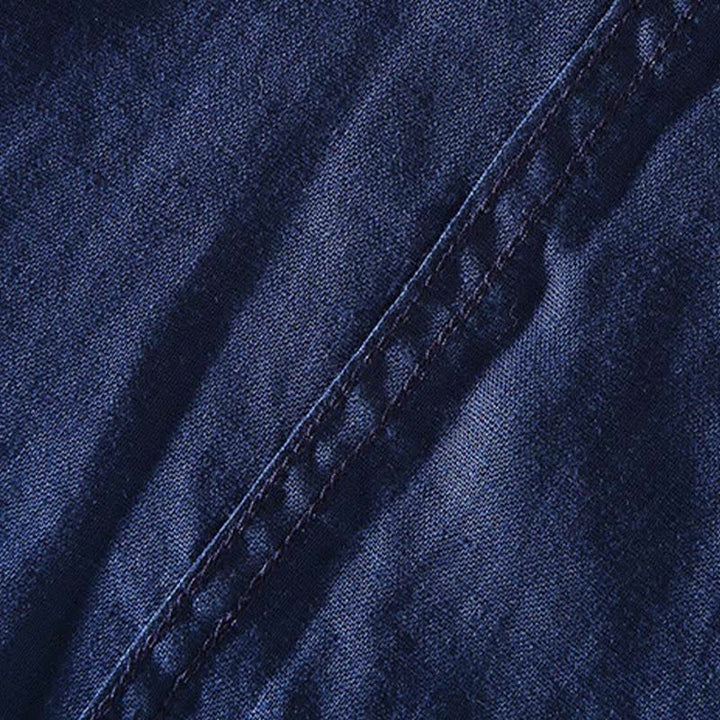 Buddha Stones Summer Casual Mandarin Collar Frog Button Solid Linen Men's Short Sleeve Shirt - image 6