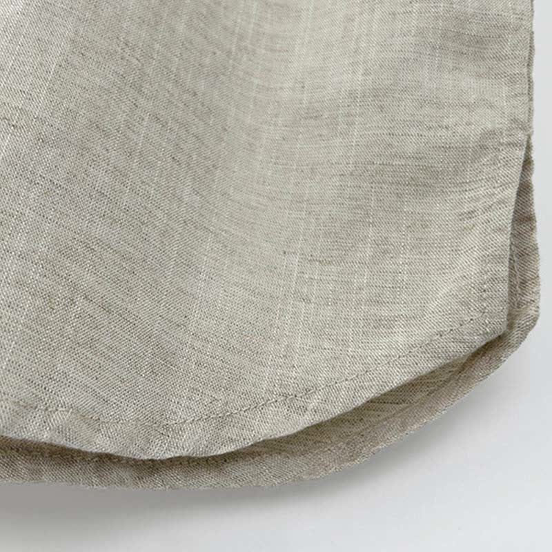 Buddha Stones Summer Minimalist Mandarin Collar Frog Button Solid Men's Short Sleeve Shirt - image 7