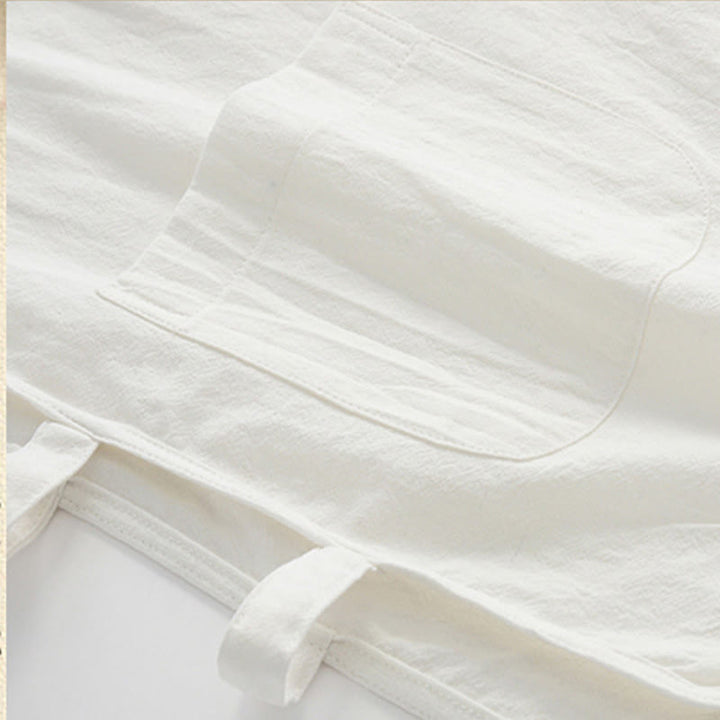 Buddha Stones Summer Tang Style Frog Button Side Slit Hollow Solid Men's Sleeveless Shirts Tank Top With Pockets - image 11