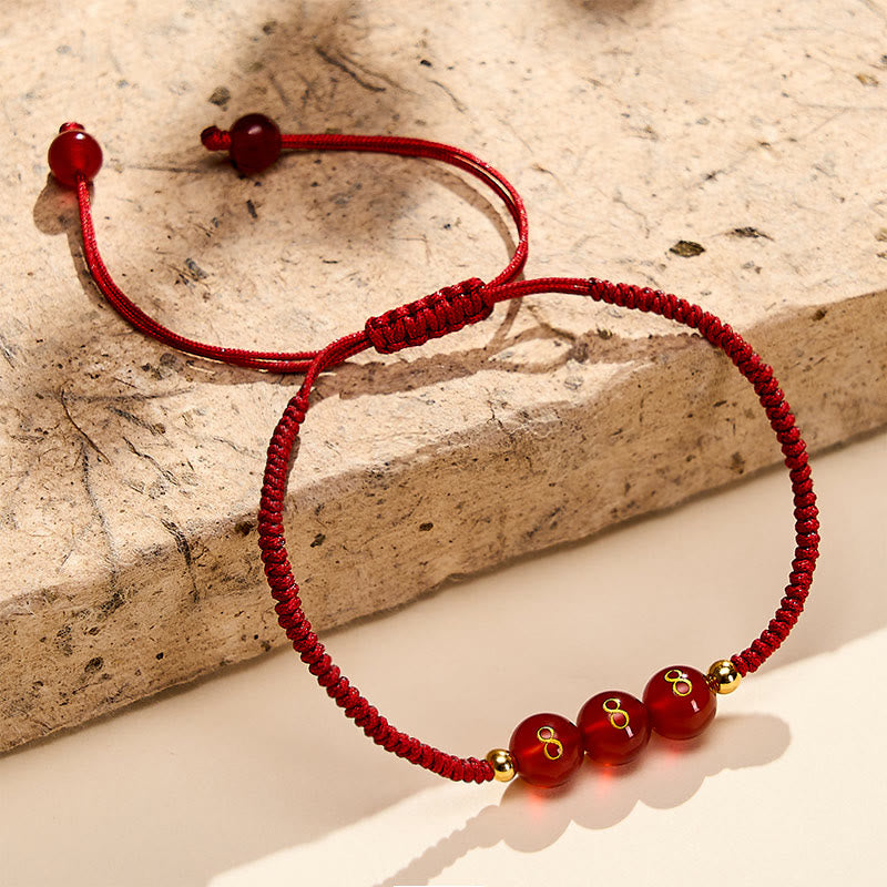 Buddha Stones Angel Number Red String Red Agate Beads Luck Braided Adjustable Bracelet - image 24