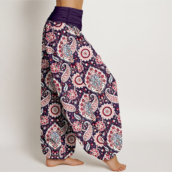 Buddha Stones Cotton Bohemian Mandala Paisley Pattern Women's Elastic Waist Harem Pants - image 7