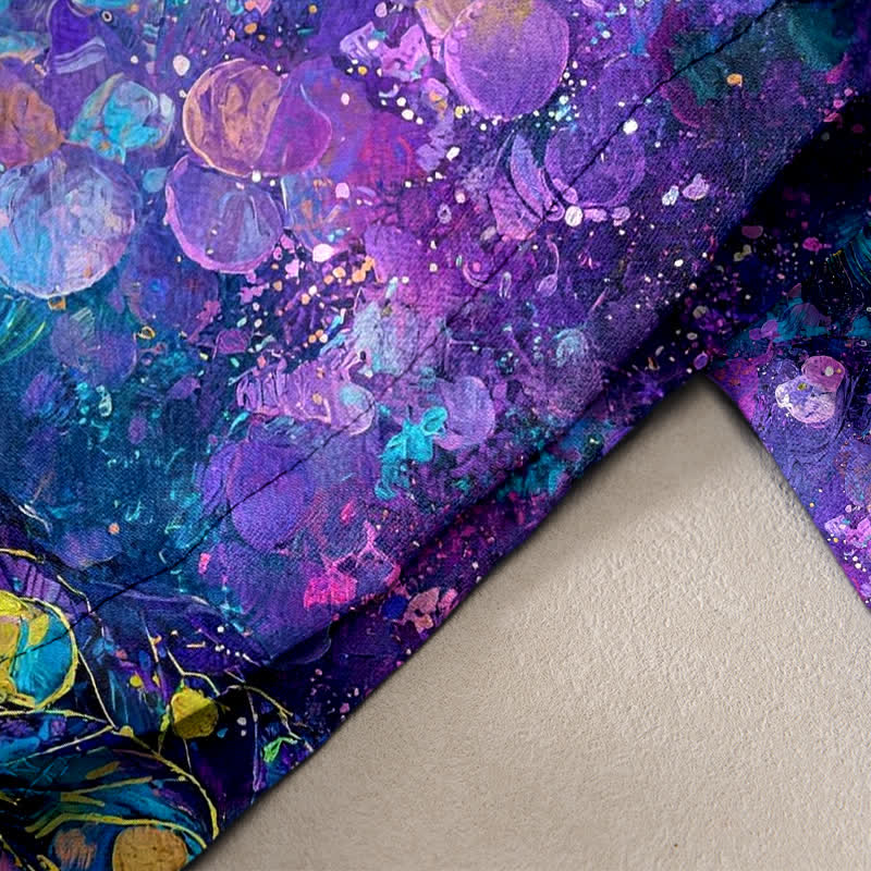 Buddha Stones Pure Cotton Peacock Feather Pattern Women's Elastic Waist Pants With Pockets - image 1