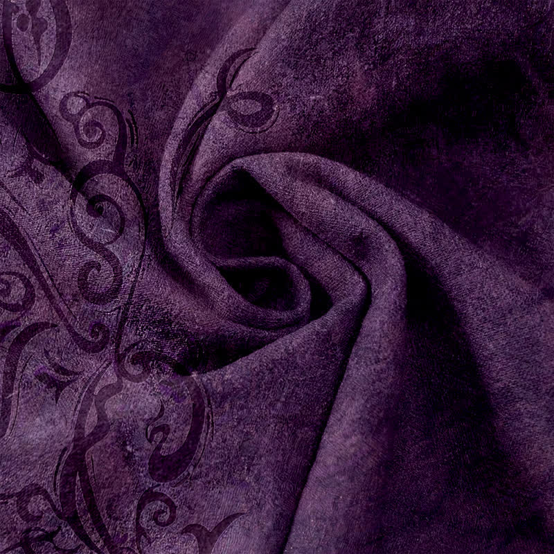 Buddha Stones Cotton Vine Scroll Pattern Women's Elastic Waist Pants With Pockets - image 3