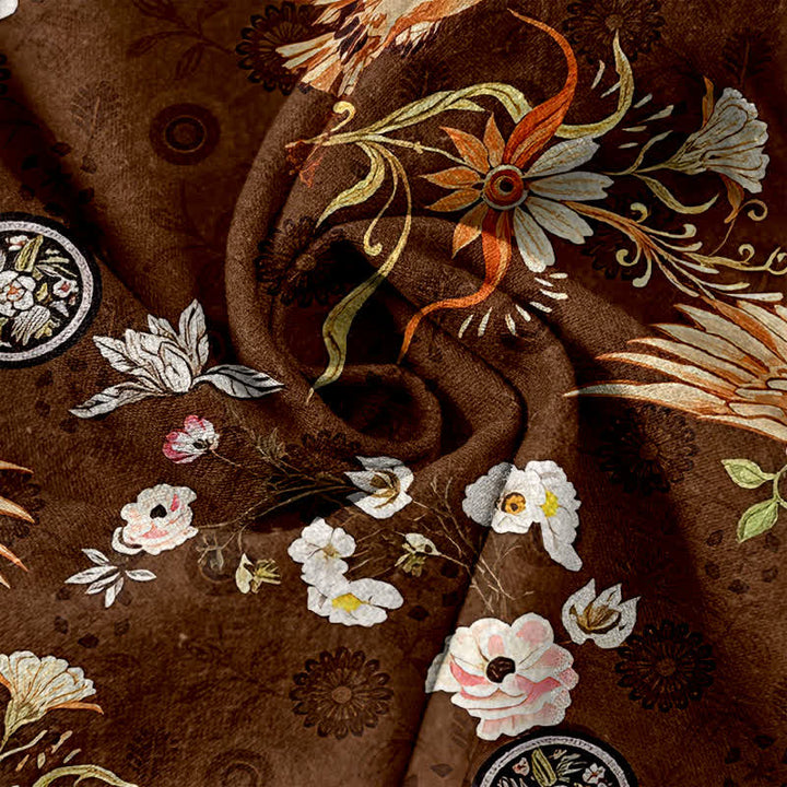 Buddha Stones Pure Cotton White Crane Floral Medallion Pattern Women's Elastic Waist Pants With Pockets - image 2