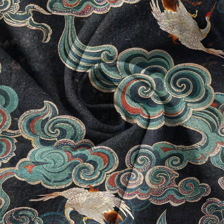 Buddha Stones Cotton Koi Fish Lotus Pattern Men's Short Sleeve Half Button Shirt - image 4