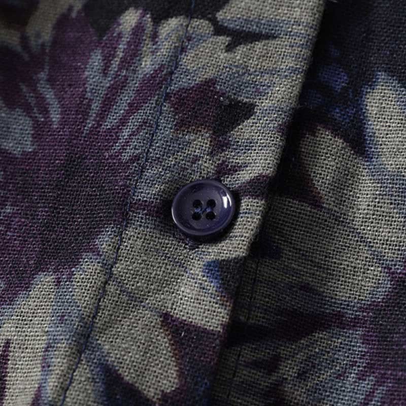 Buddha Stones Spring Vintage Mandarin Collar Button-Up Floral Print Women's Elbow-Length Sleeve Dress With Pockets - image 8