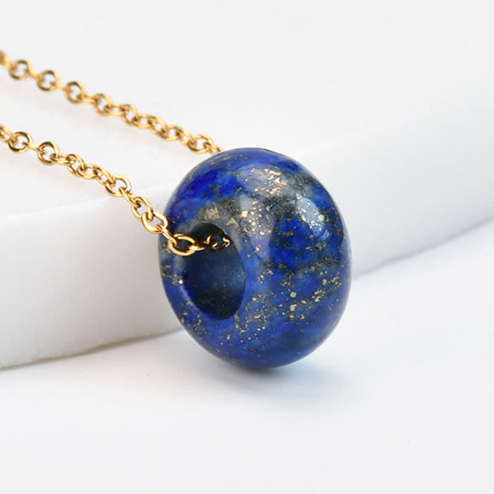 Buddha Stones Natural Rose Quartz Green Aventurine Round Crystal Healing Necklace - Natural Lapis Lazuli(Color May Vary) - image 7