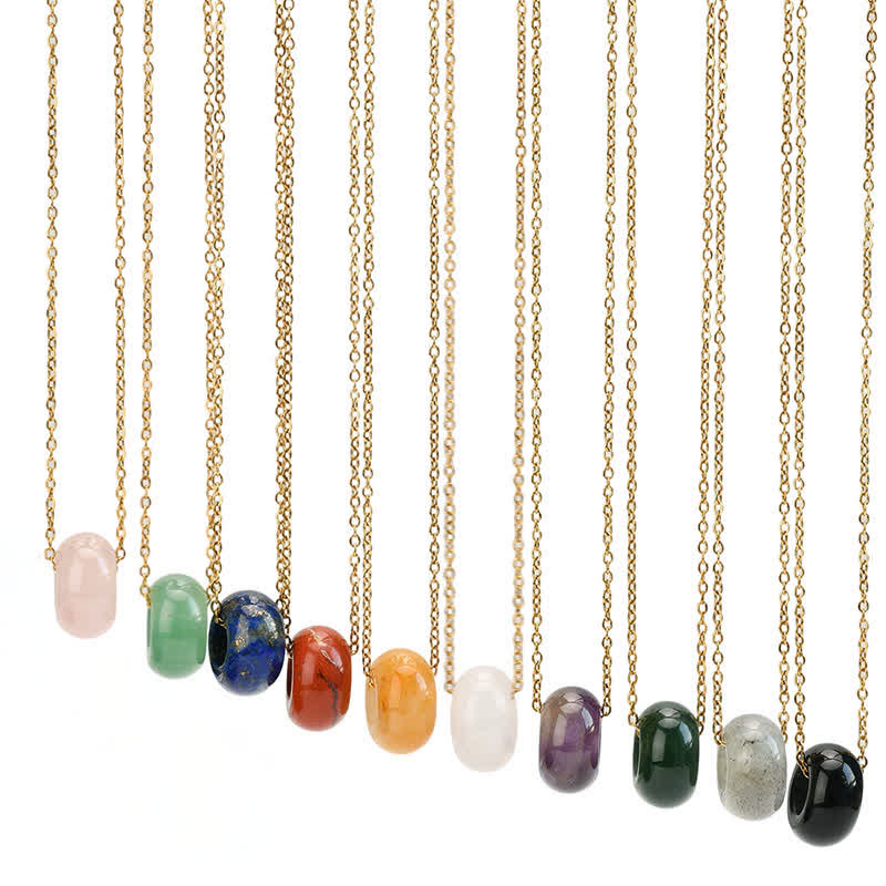 Buddha Stones Natural Rose Quartz Green Aventurine Round Crystal Healing Necklace - image 24