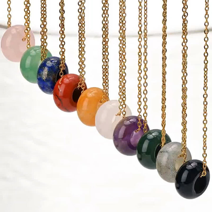 Buddha Stones Natural Rose Quartz Green Aventurine Round Crystal Healing Necklace - image 26