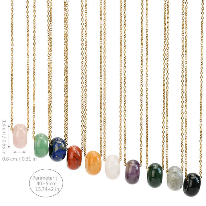 Buddha Stones Natural Rose Quartz Green Aventurine Round Crystal Healing Necklace - image 27