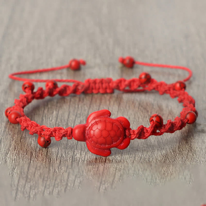 Buddha Stones Turquoise Turtle Design Braided Rope Protection Bracelet - image 12